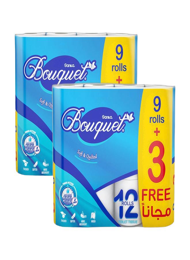 Bouquet عبوة ورق تواليت 12 أبيض × 2 - Image 1
